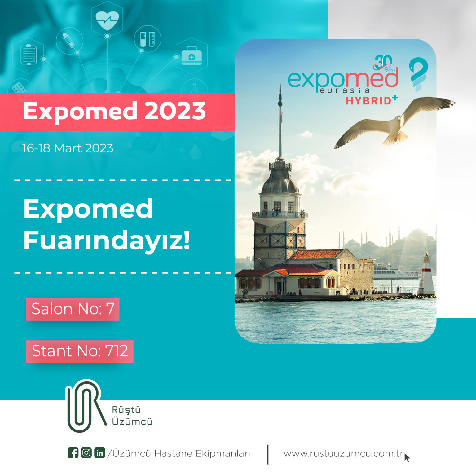 Expomed 2023 Üzümcü Hastane Ekipmanları Ameliyat Masası Medikal Lambalar